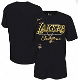 Men's Los Angeles Lakers Nike Black 17 Time NBA Finals Champions Celebration Pendant T-Shirt,baseball caps,new era cap wholesale,wholesale hats